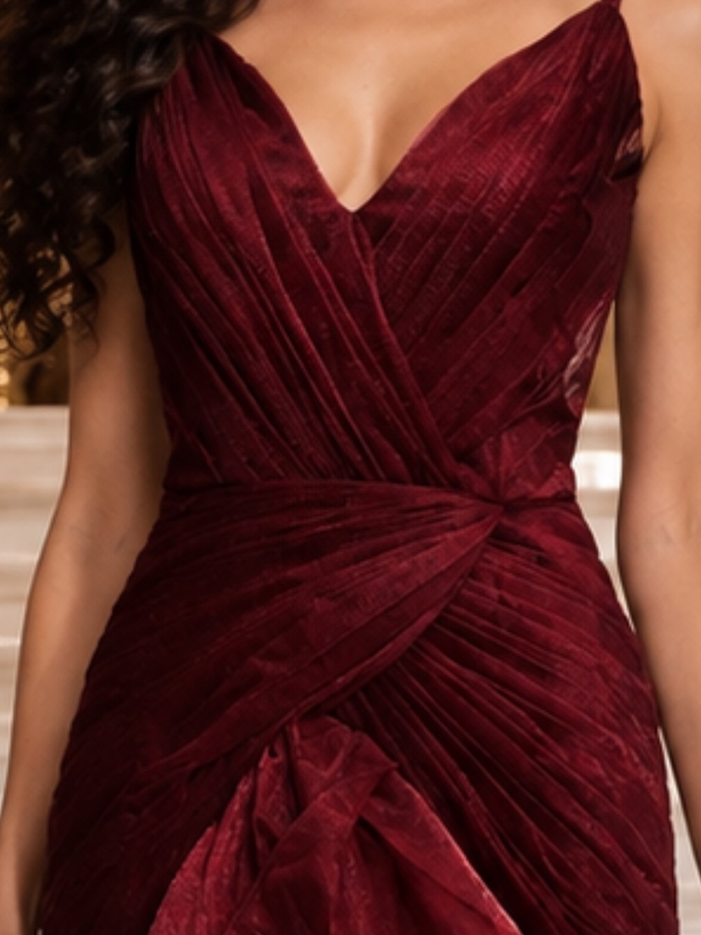 NWT Burgundy Wine Tulle Satin Mermaid Formal Evening Gown Gala Wedding Sz 6 - Picture 4 of 7
